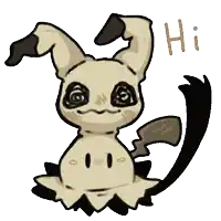 a drawing of a cartoon character with the word hi written above it