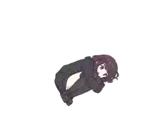 a drawing of a girl sitting on the ground with her legs crossed