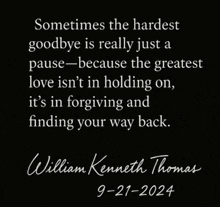 a quote from william kenneth thomas dated 9-21-2014