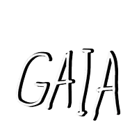 a black and white logo with the words #soypartede gaia