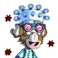 a cartoon of a monkey wearing goggles and a helmet