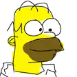 homer simpson is a yellow cartoon character with a brown beak and a mustache .