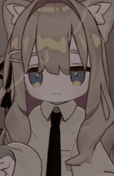 a drawing of a girl with long hair and blue eyes holding a stick in her mouth