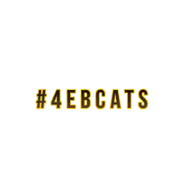 a white background with # 4ebcats written in gold