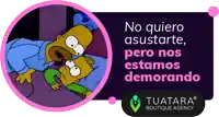 a cartoon of homer simpson laying next to bart simpson with the words no quiero asustarte pero nos estamos demorando
