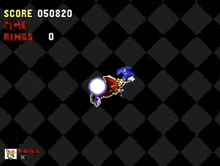sonic the hedgehog in a video game with a score of 050820