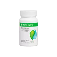 a bottle of herbalife cell-u-loss sits on a green background