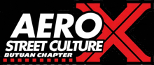 a black and red logo for aerox street culture butuan chapter