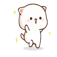 a cartoon of a white cat giving a thumbs up sign