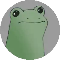 a green frog with its mouth open is in a circle .