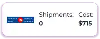 a sign that says " shipments cost $ 715 "