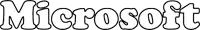 the word microsoft is written in black and white