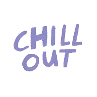 a logo that says chill out in purple letters