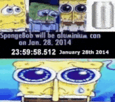 spongebob will be aluminum on january 28 2014