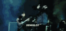the word denihilist is written on a green and brown background