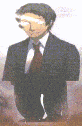 a man in a suit and tie is standing in front of a white background