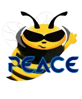 a bee with sunglasses and the word respect