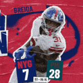 a poster of a football player with the name breida on it