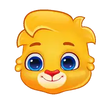 a yellow cartoon character with blue eyes and a surprised look on his face