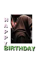 a birthday card with a picture of a person and the words happy birthday on the bottom