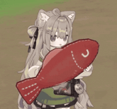 a cartoon drawing of a girl with cat ears