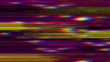 a purple , yellow , and green striped background with a glitch effect