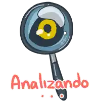 a cartoon drawing of a magnifying glass with the word analizando underneath it
