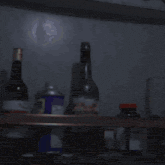 a can of 40 sits on a shelf with other items