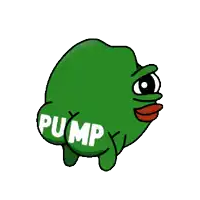 a cartoon frog with the word pump on its butt