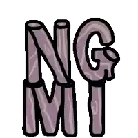 a cartoon drawing of the letter n g and m t