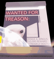 a wanted poster for cringe a. bingus