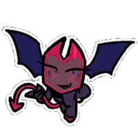 a cartoon drawing of a bat with wings and a tail