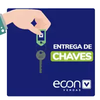 a hand is holding a key with the words entrega de chaves below it