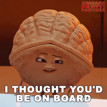 a poster for sausage party 2 foodtopia shows a walnut with a face on it