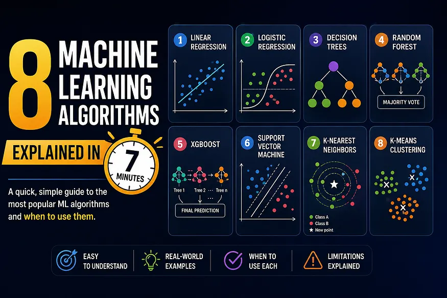 8 Machine Learning Algorithms Explained in 7 Minutes
