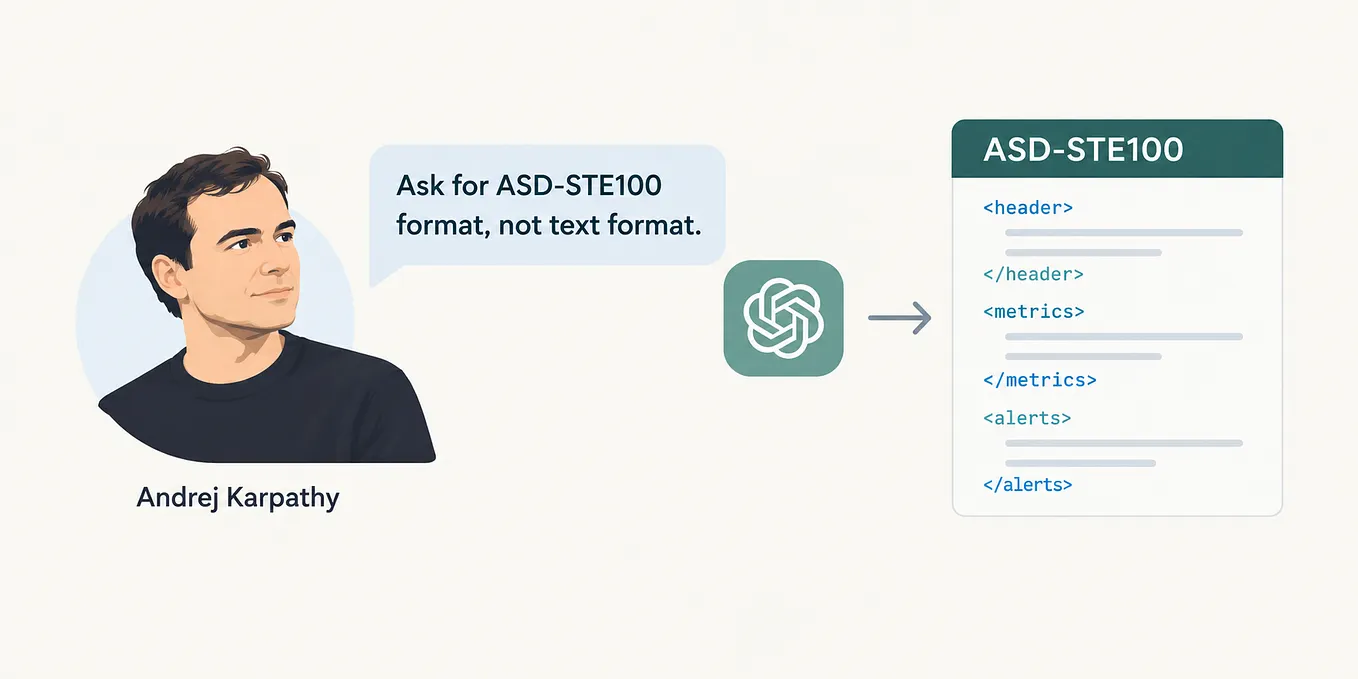 Andrej Karpathy’s New suggestion- Ask AI output in ASD-STE100 format and not in Text format