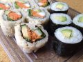 veggie maki and california rolls