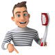 Fun Man with a Toothbrush - GraphicRiver Item for Sale