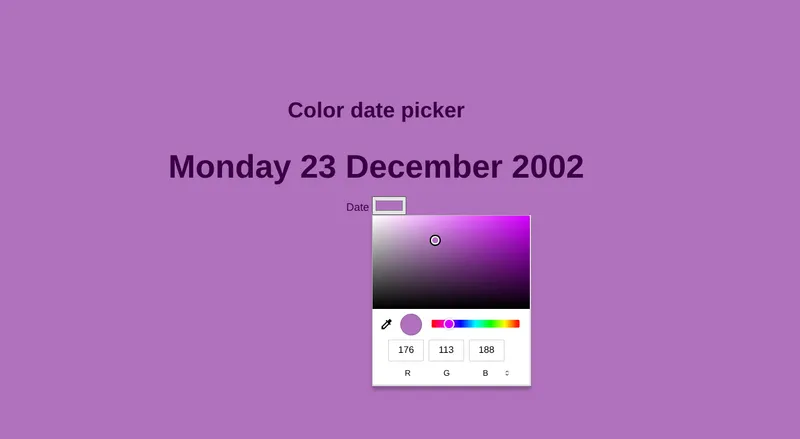 Preview for Color date picker