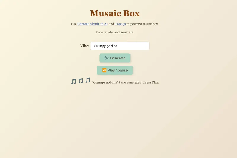 Preview for Musaic box