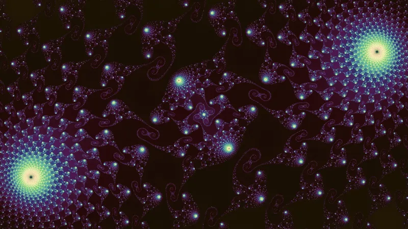 Screenshot of Fractious (deep) showing high-precision Mandelbrot zoom detail