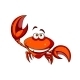 Happy Smiling Red Cartoon Crab