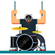 Drummer Character Flat Illustration