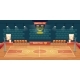 Vector Cartoon Background of Empty Basketball