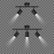 Vector Realistic Black Spotlights Set