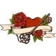 Heart Entwined in Climbing Rose Tattoo. Heart