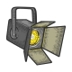 Spotlight Projector Sketch Engraving Vector