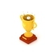 Golden Cup with Glitter 3d Render Illustration
