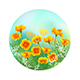 Round Picture with California Poppy