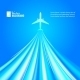 Airplane over Blue Background